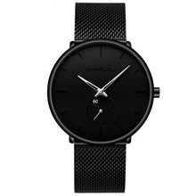Montre Homme Maille Décontracté Noir Argent
