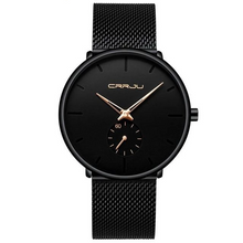 Montre Homme Maille Décontracté Noir Rose