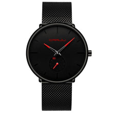 Montre Homme Maille Décontracté Noir Rouge