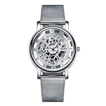 Montre Homme Mécanisme Nu Bracelet En Acier Argent