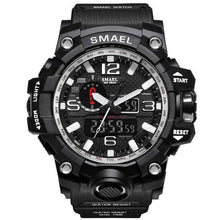 Montre homme militaire noire avec cadran chronographe digital et analogique, bracelet silicone robuste. - Kiorr™