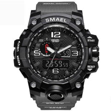 Montre chronographe homme noire sportive étanche avec bracelet en résine et cadran numérique analogique. - Kiorr™