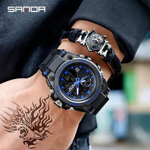 Montre Homme Militaire Sport Etanche Avec Alarme Chronographe Calendrier Eclairage Bleu
