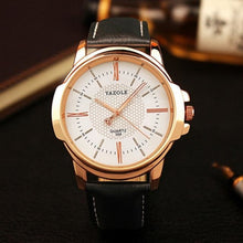 Montre Homme Quartz En Cuir Décontracté Noir Et Blanc