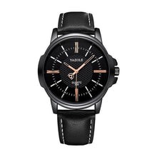 Montre Homme Quartz En Cuir Décontracté Noir