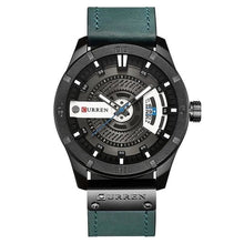 Montre Homme Squelette En Cuir Délavé Noir Bleu