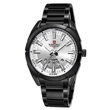 Montre Masculine Décontracté En Acier Noir Et Blanc