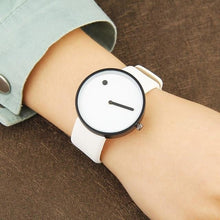 Montre Minimale En Cuir Pour Homme Et Femme Blanc