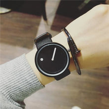 Montre Minimale En Cuir Pour Homme Et Femme Noir