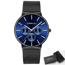 Montre Pour Homme En Maille Dacier Six Aiguilles Bleu Noir