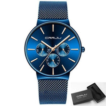 Montre Pour Homme En Maille Dacier Six Aiguilles Or Bleu