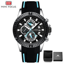 Montre Sport Pour Homme Avec Chronomètre Et Calendrier Noir Bleu