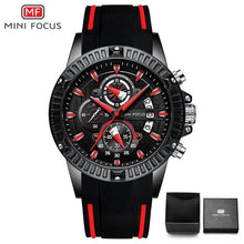 Montre Sport Pour Homme Avec Chronomètre Et Calendrier Noir Rouge