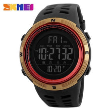 Montre Sport Unisexe Led Avec Chronomètre Alarme Calendrier Rouge Or
