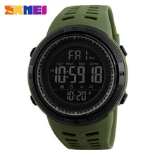 Montre Sport Unisexe Led Avec Chronomètre Alarme Calendrier Vert Militaire