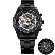 Montre Squelette En Acier Pour Homme Noir Et Blanc