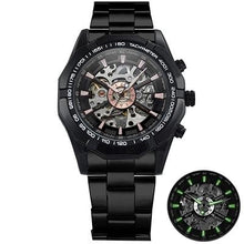 Montre Squelette En Acier Pour Homme Noir