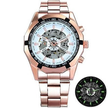 Montre Squelette En Acier Pour Homme Rose Gold Blanc