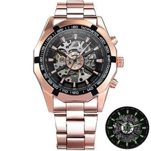 Montre Squelette En Acier Pour Homme Rose Gold Noir