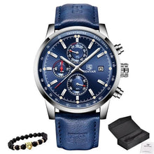 Pack Collecteur Montre En Cuir Robuste Avec Bracelet Bleu