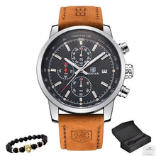 Pack Collecteur Montre En Cuir Robuste Avec Bracelet Gris Noir