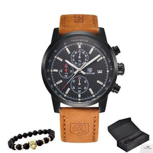 Pack Collecteur Montre En Cuir Robuste Avec Bracelet Noir
