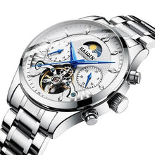 Tourbillon Mécanique Squelette En Acier Pour Homme Argent Blanc