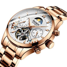 Tourbillon Mécanique Squelette En Acier Pour Homme Blanc Or